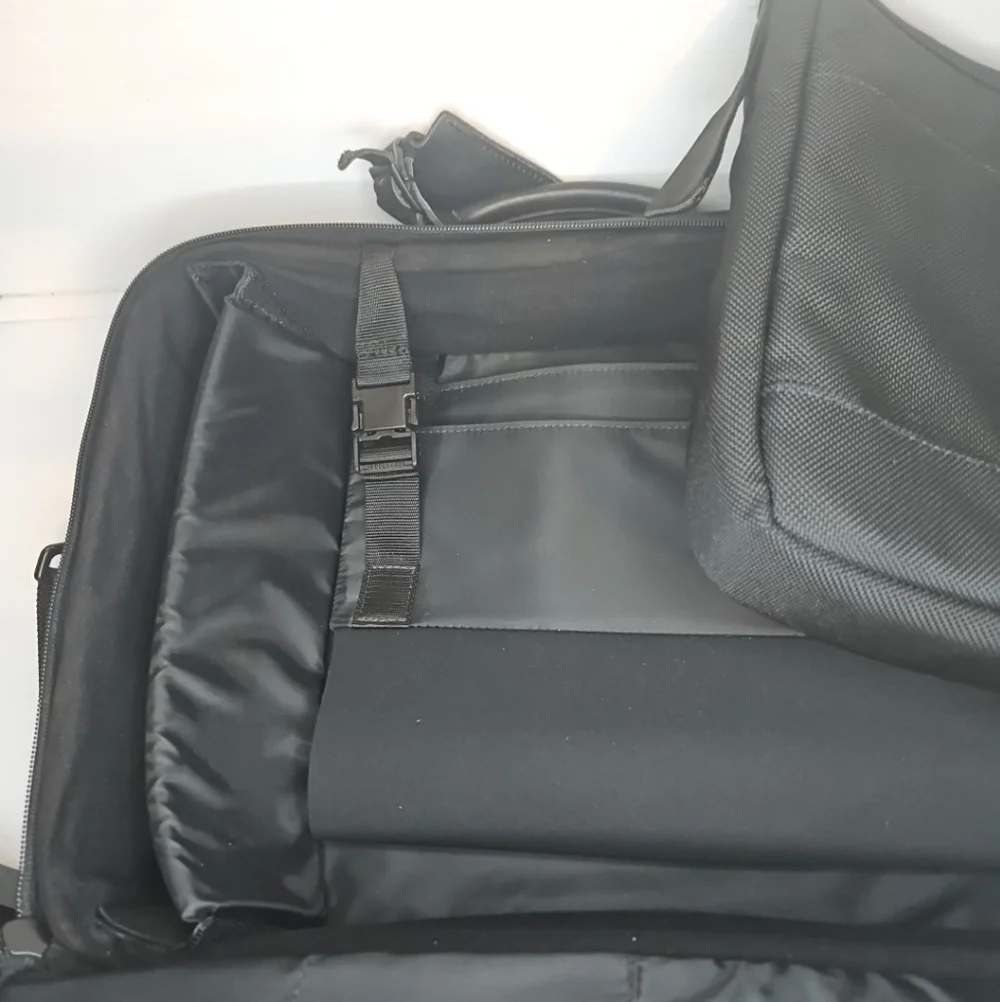 TUMI Black Nylon Briefcase with Padded Laptop Sleeve – Business Travel Bag